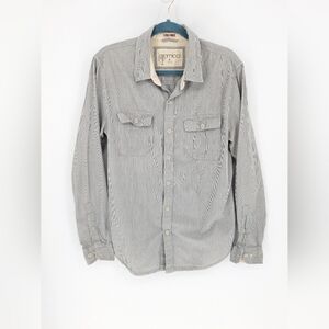 Gramicci Mens Striped Button Up Shirt Cotton Collared Casual Size Medium